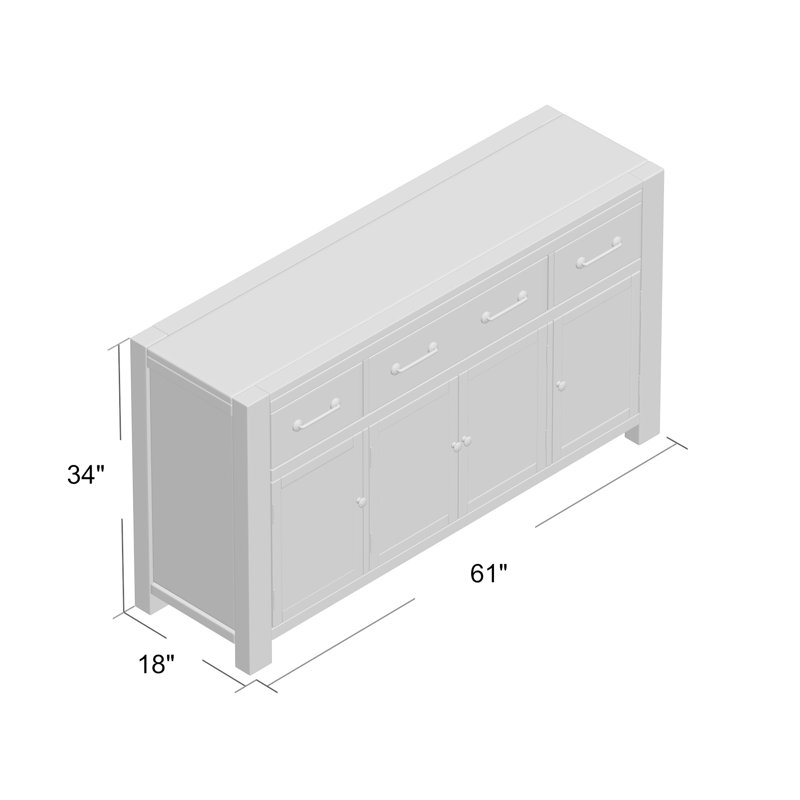 Mistana™ Trevion 61'' Solid Wood Sideboard & Reviews Wayfair
